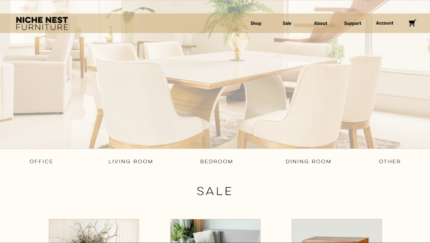 Niche Nest high fidelity website home