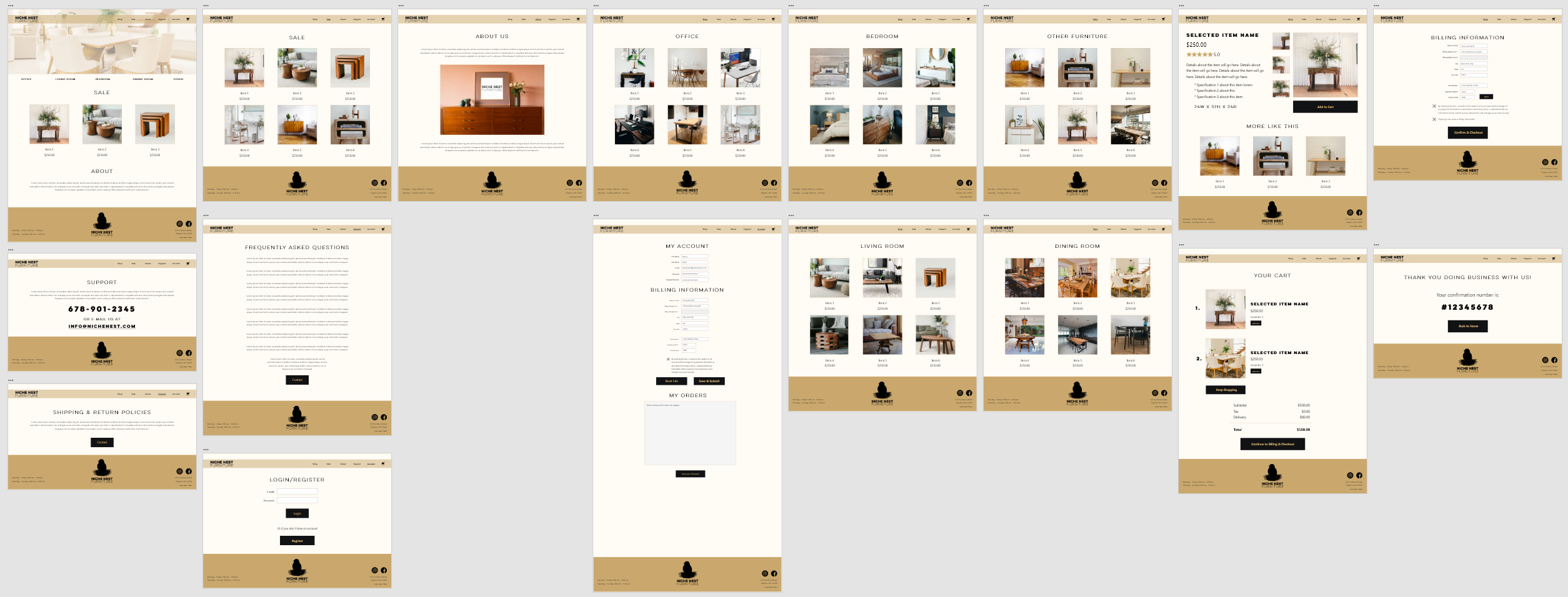Niche Nest high fidelity website 